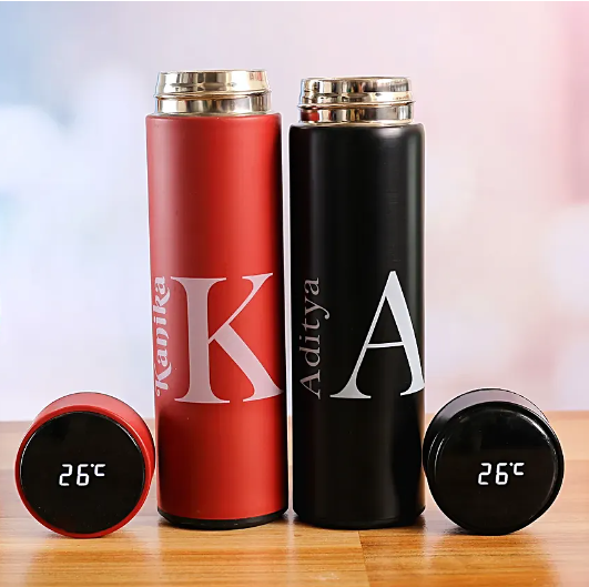 Useful Wedding Gift | Red & Black LED Temperature Bottles
