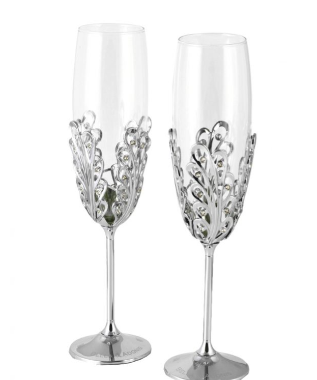 Luxury Wedding Gifts| Gold Champagne Flutes