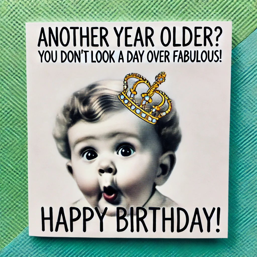 Baby Meme – "Another year older? You don’t look a day over fabulous! Happy Birthday!"